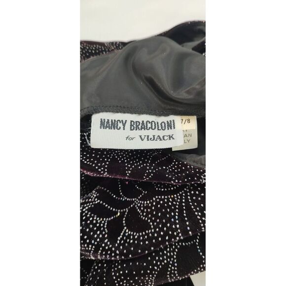 Nancy Bracoloni Velvet Dress Open Back Party Cocktail Dress Size 7/8 - Picture 3 of 8